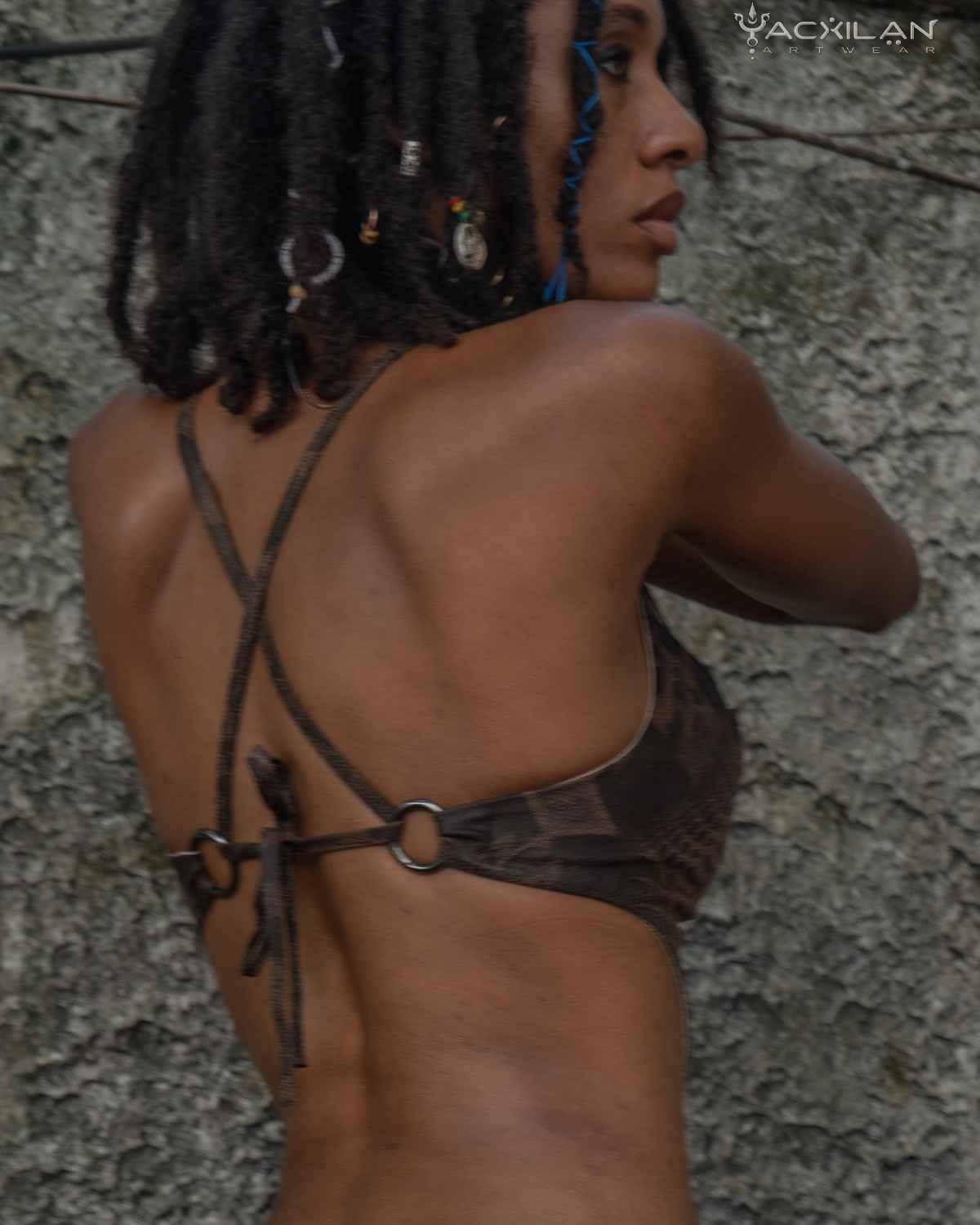 Kilt Black Velvet SHAMANKA Green Tartann, Corset Fake Leather, Brown Dots SANDOKAN
